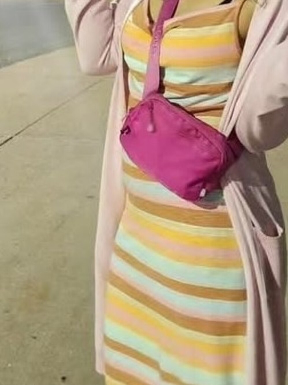 Billabong Striped Midi Dress in Orange & Blue